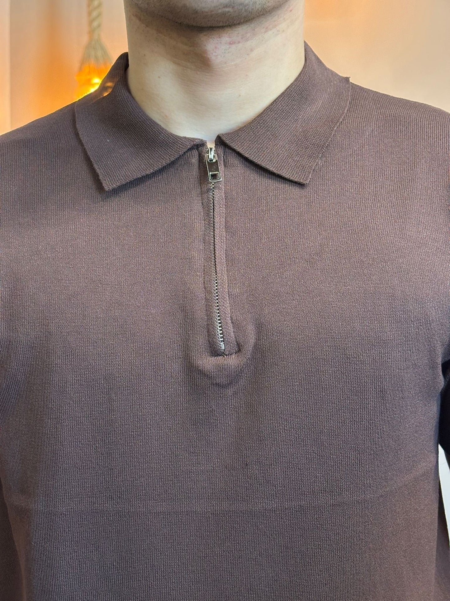 Polo zip filo Moro