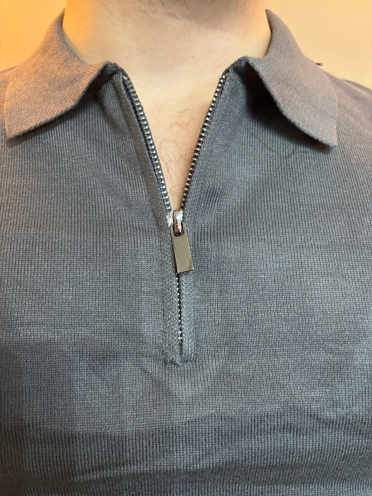 Polo Zip grigio