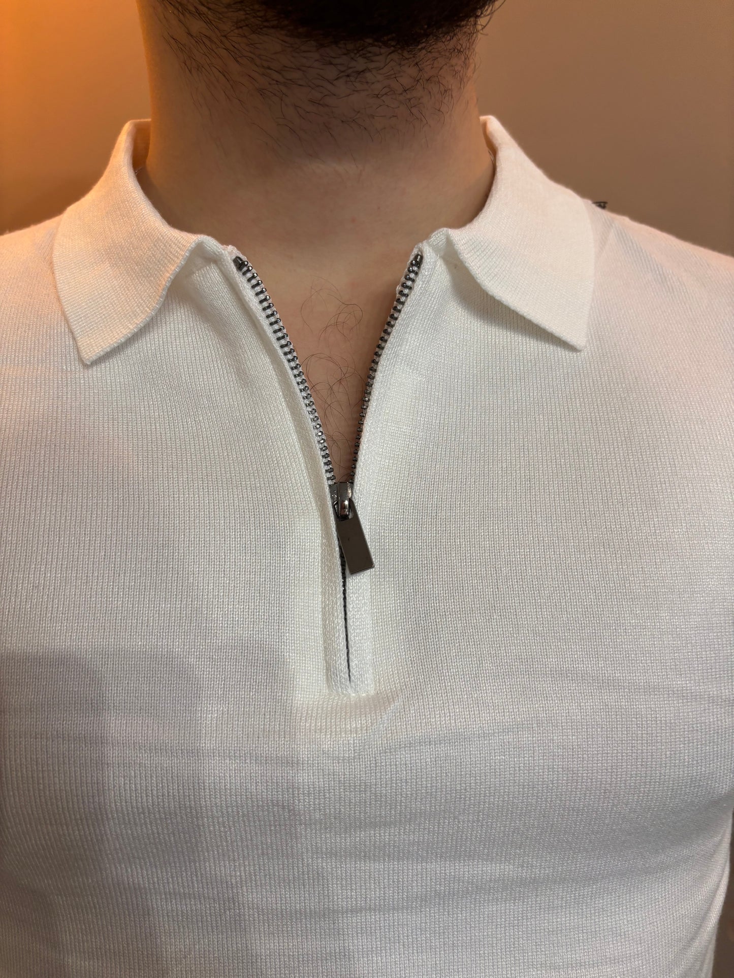 Polo Zip bianco