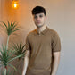 Polo zip filo tabacco
