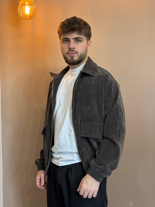 Giacca ciniglia grigio