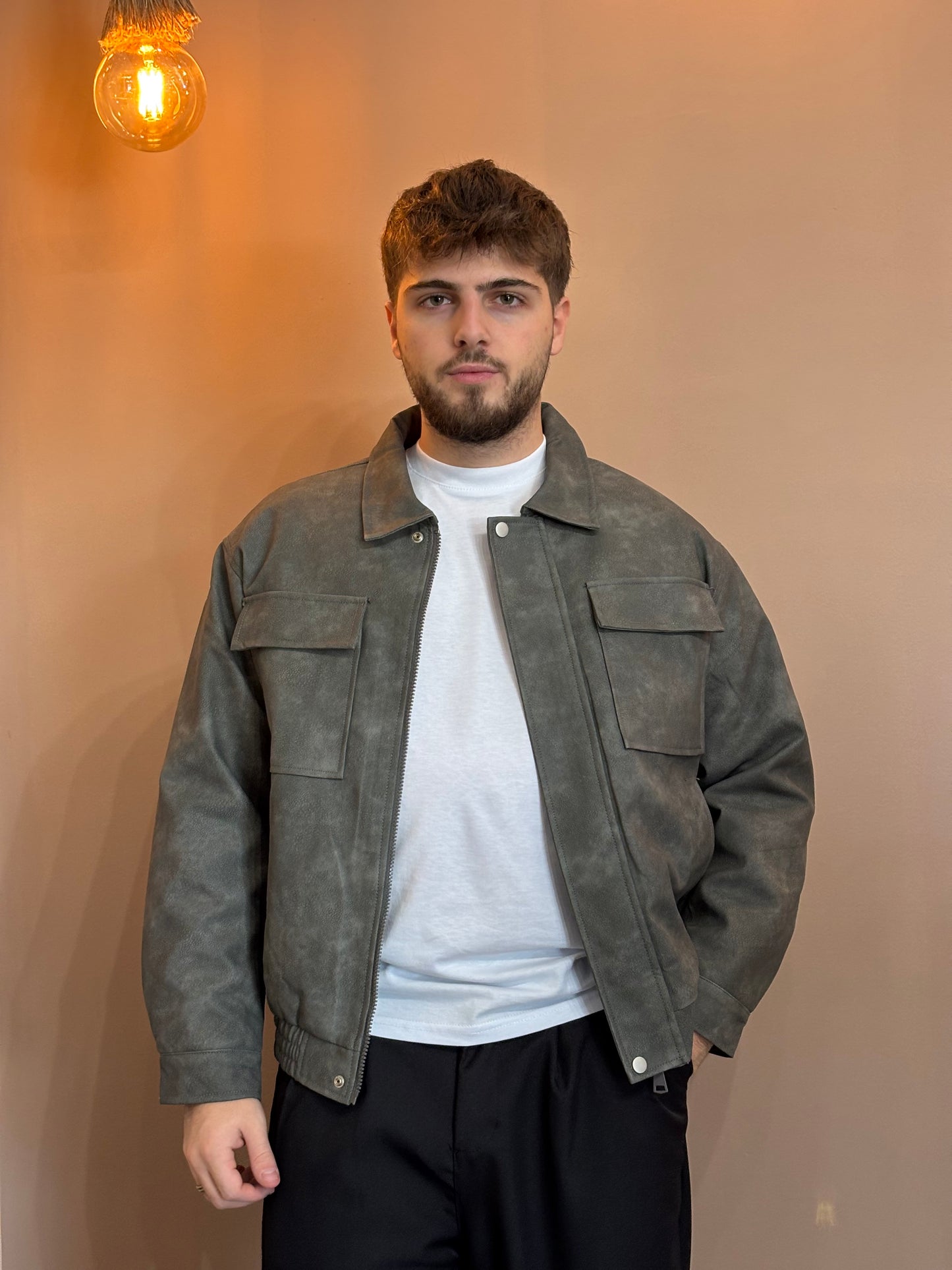 Jacket Crop in pelle