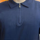 Polo zip filo blu