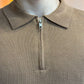 Polo zip filo tabacco