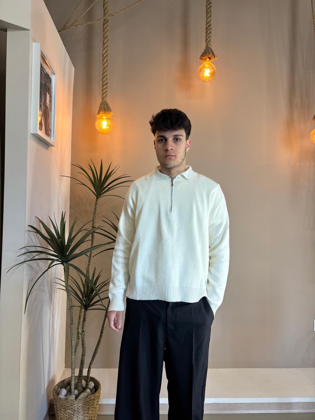 Polo zip Crop