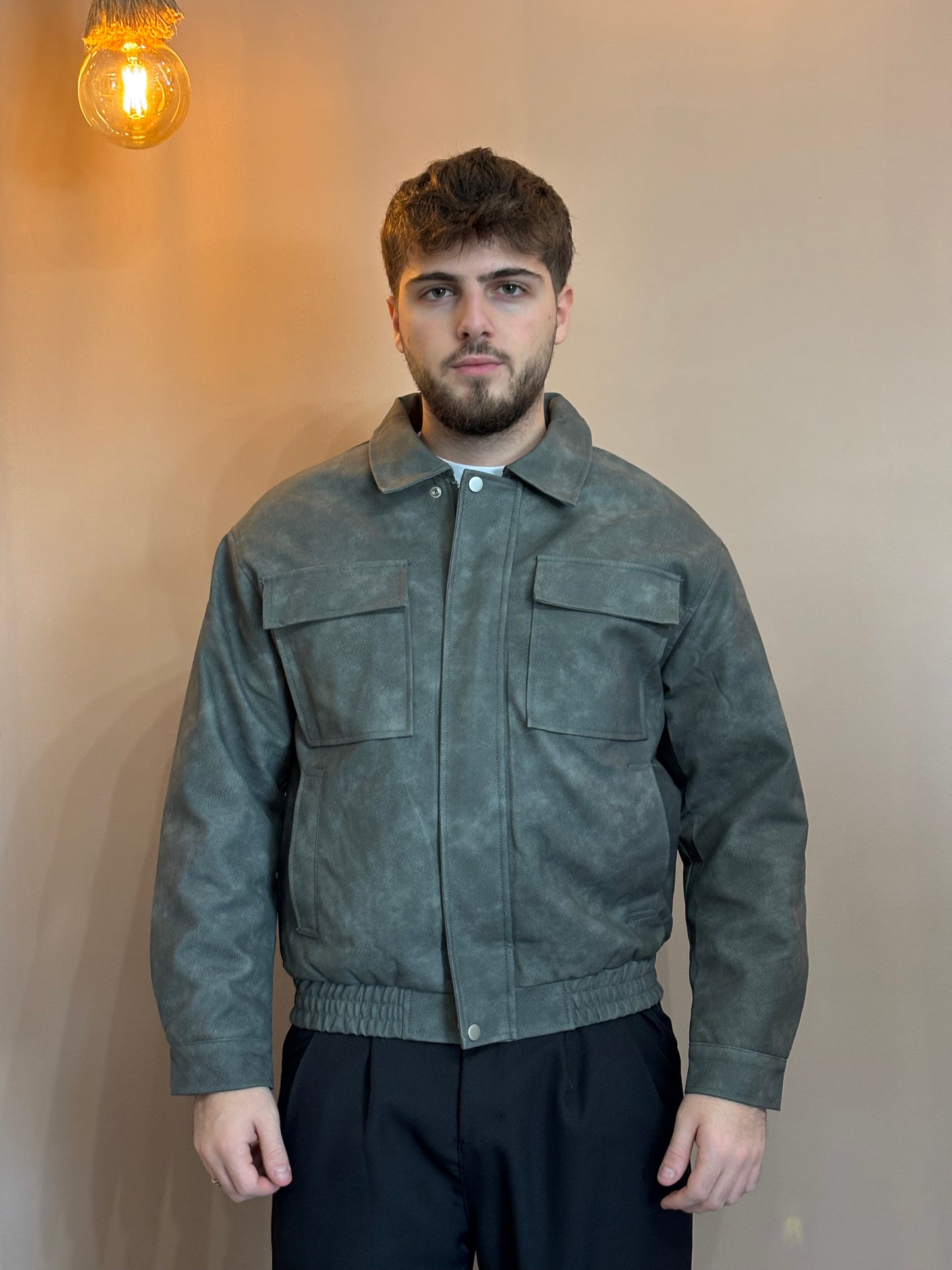 Jacket Crop in pelle