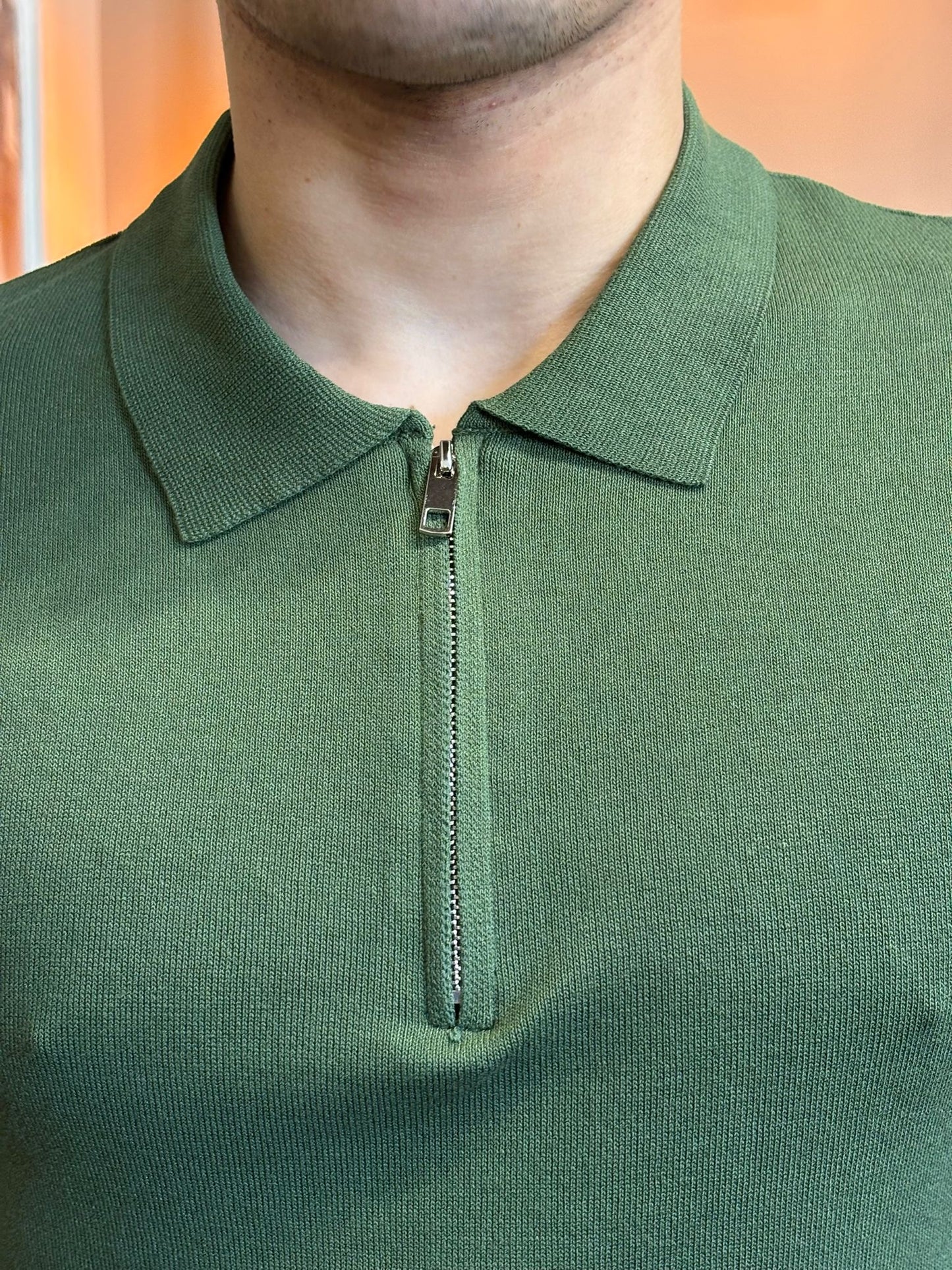 Polo zip filo Verde