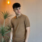 Polo zip filo tabacco