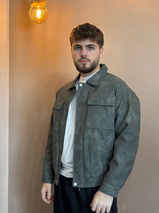 Jacket Crop in pelle