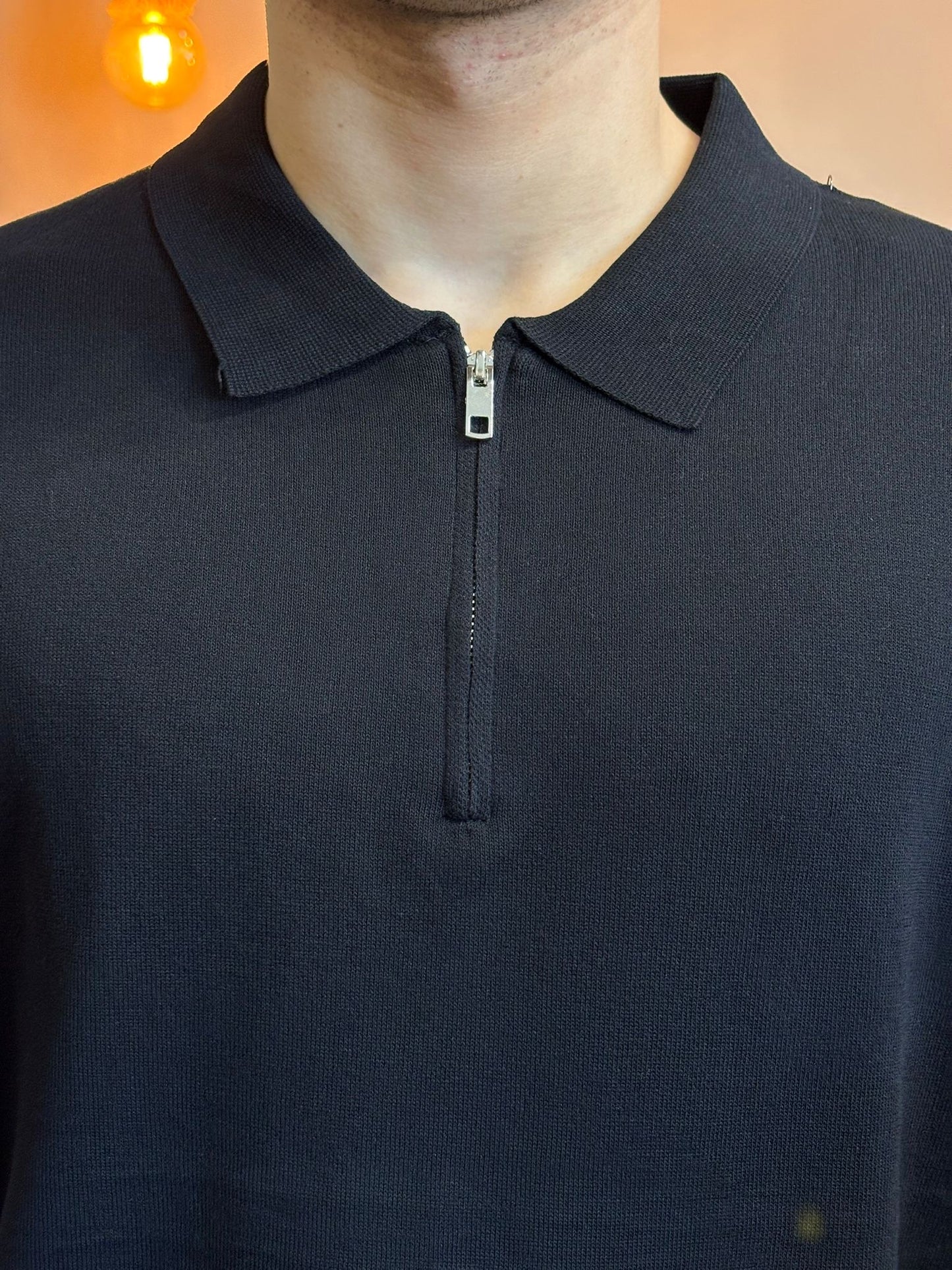 Polo zip filo nera