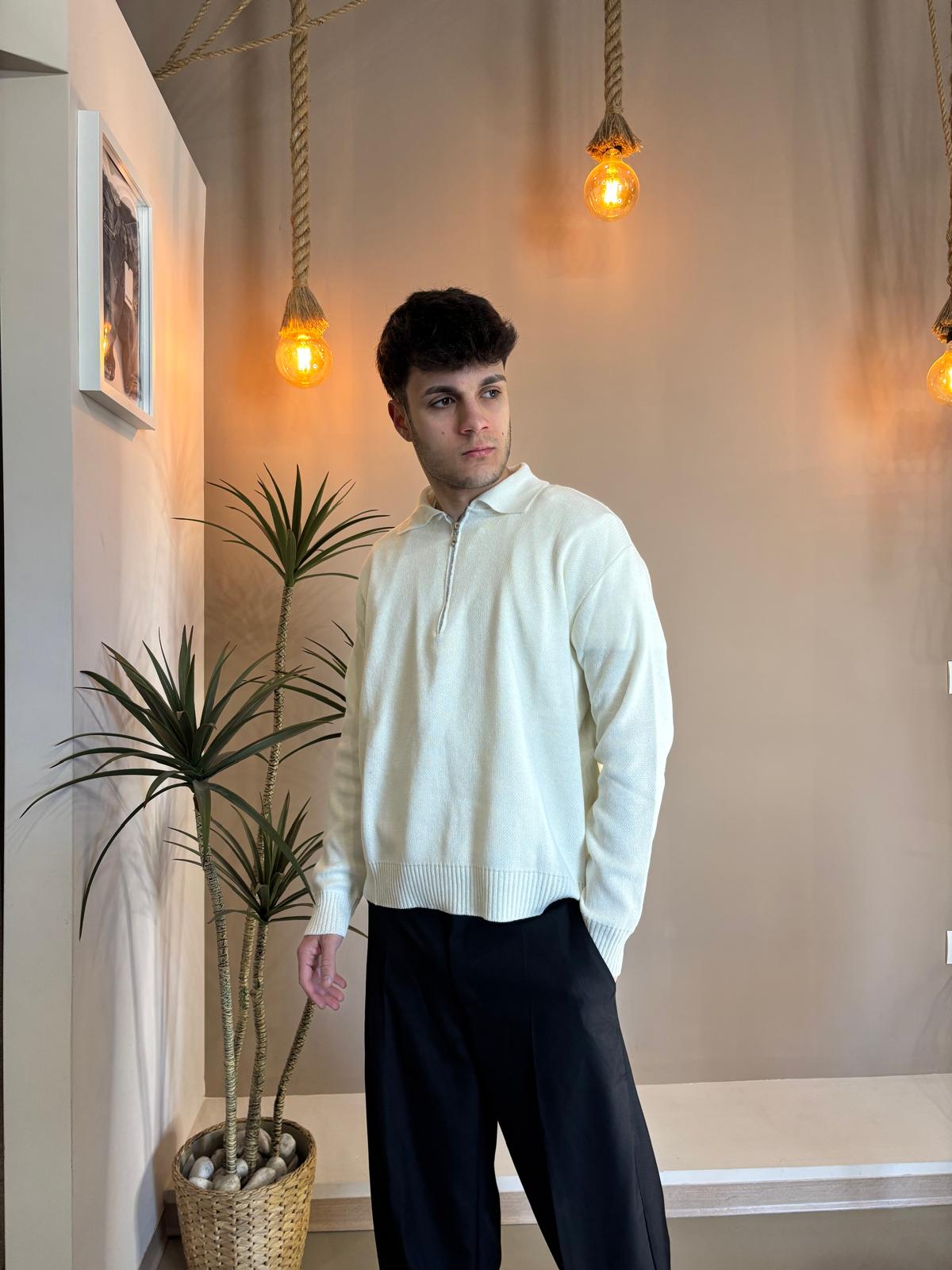 Polo zip Crop