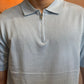 Polo zip filo celeste