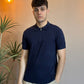 Polo zip filo blu
