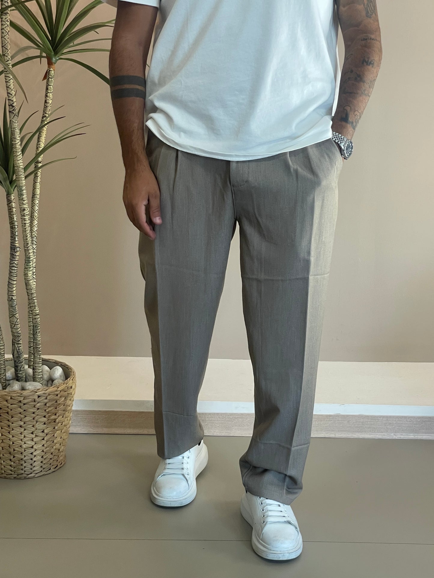 Pantalone Ampio Beige