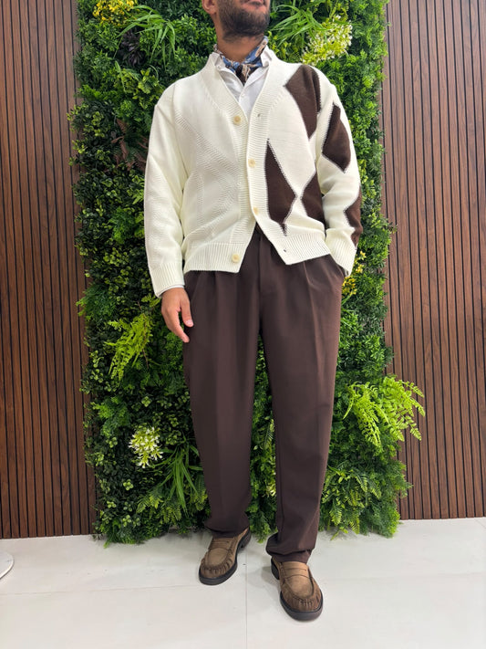 Cardigan geometrico